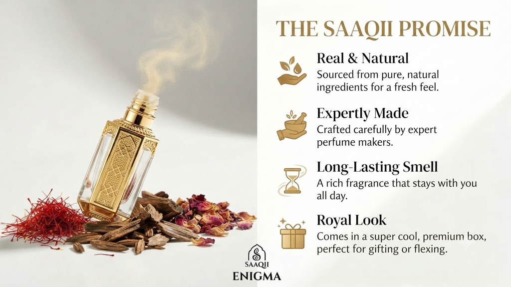 SAAQII Enigma Luxury Collection - Exclusive 4-Piece Premium Attar Gift Box for Men & Women (24ml Total)