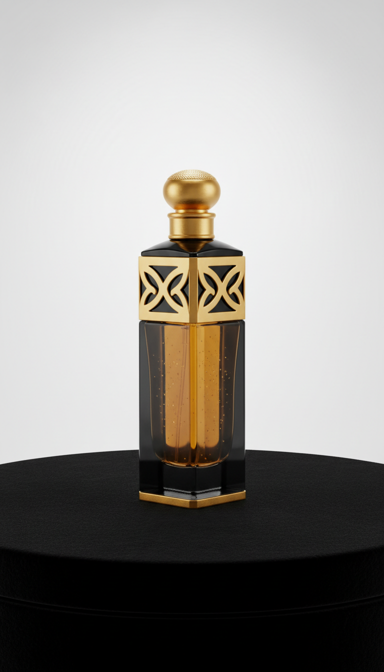 Gold-Accented Marble Candle Holder