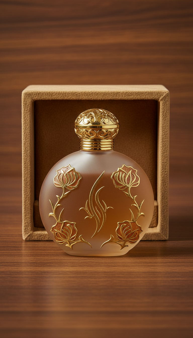 Desert Rose attar with gold filigree accents