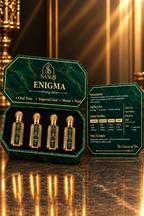 SAAQII Enigma Luxury Collection - Exclusive 4-Piece Premium Attar Gift Box for Men & Women (24ml Total)