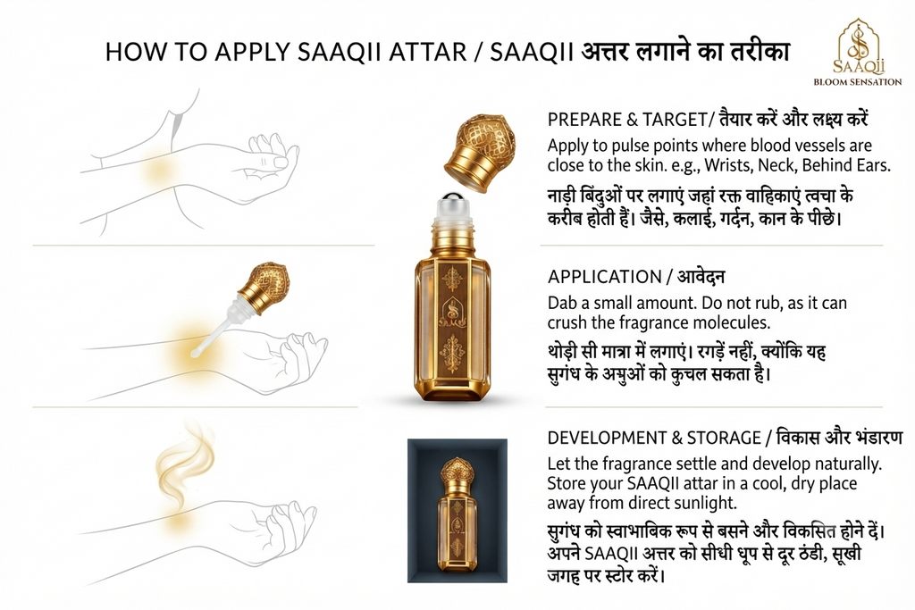 SAAQII Bloom Sensation Luxury Floral Attar Combo Set- Long-Lasting Fresh Fragrance for Men & Women (100ml)