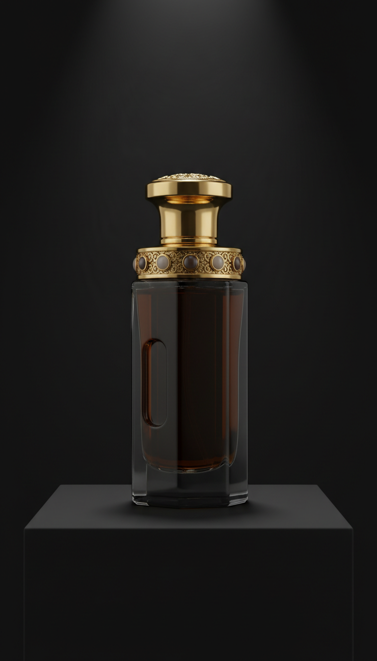 Gold-Accented Marble Candle Holder